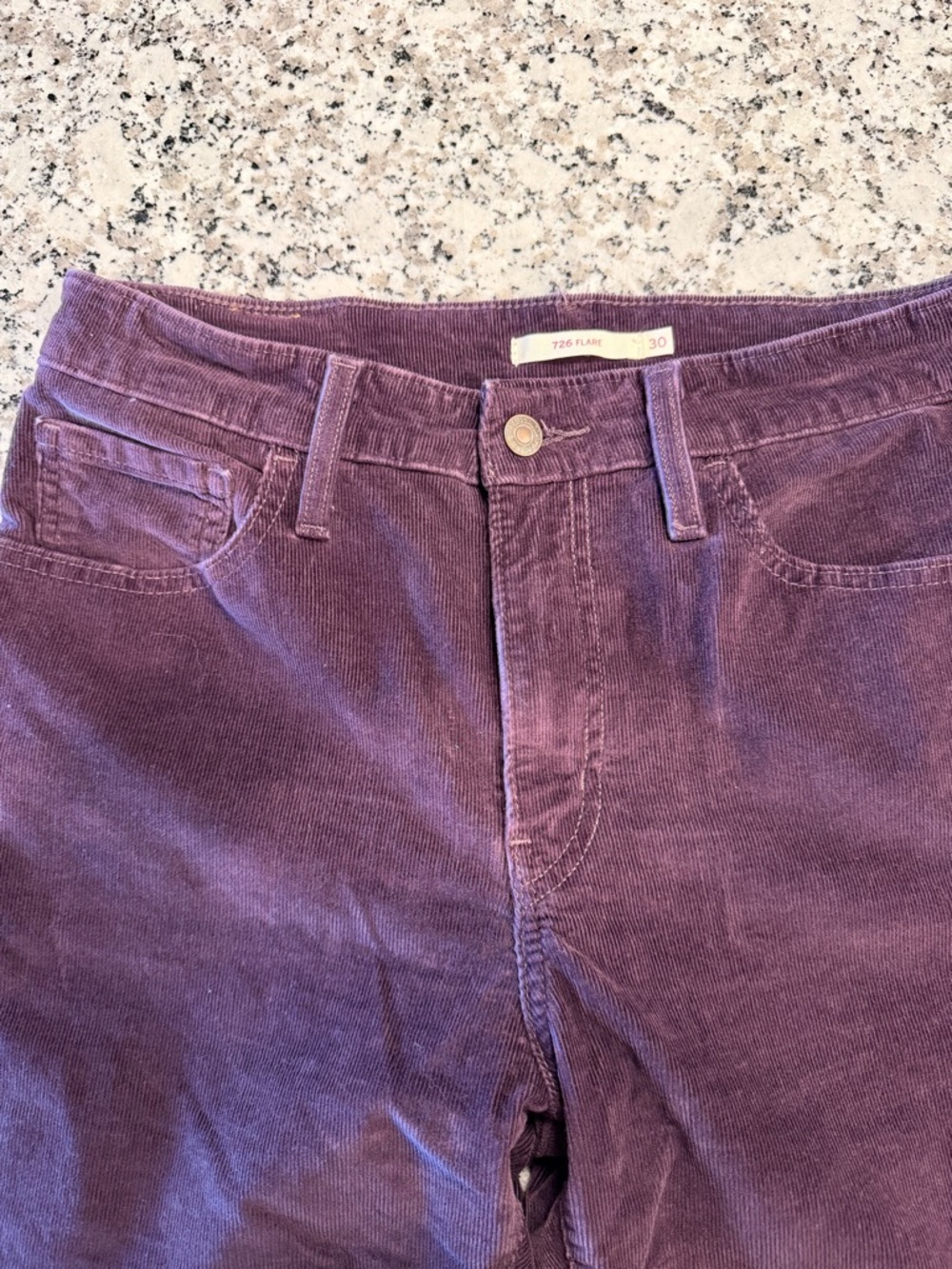 Levi's 726 Corduroy Flare Pants in Plum - Picture 3 of 4